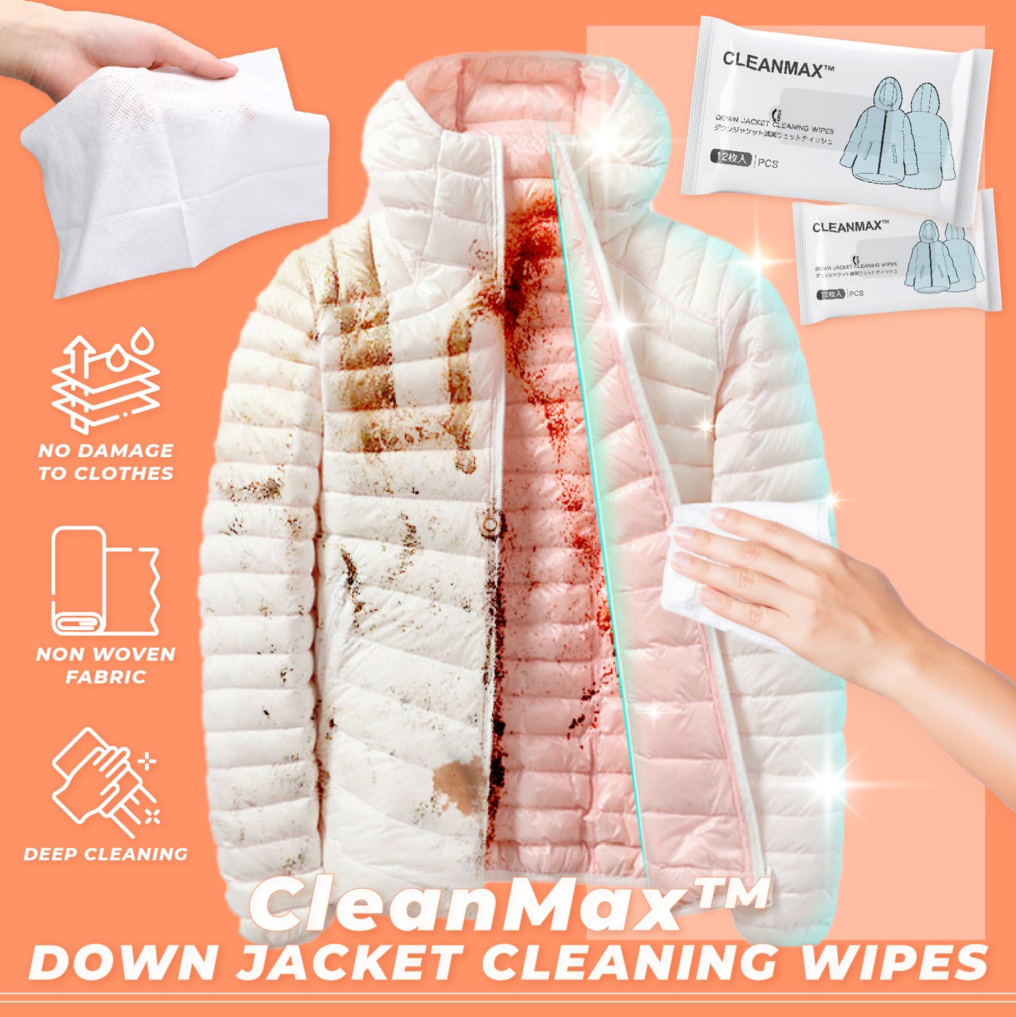 CleanMax™ Down Jacket Cleaning Wipes