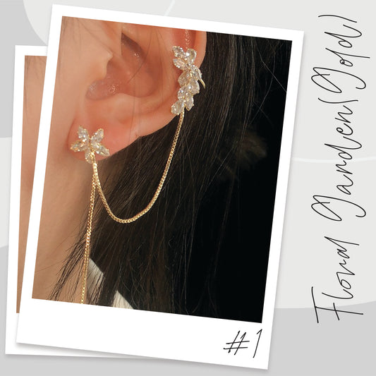 Lady Chained Ear Cuff Earrings