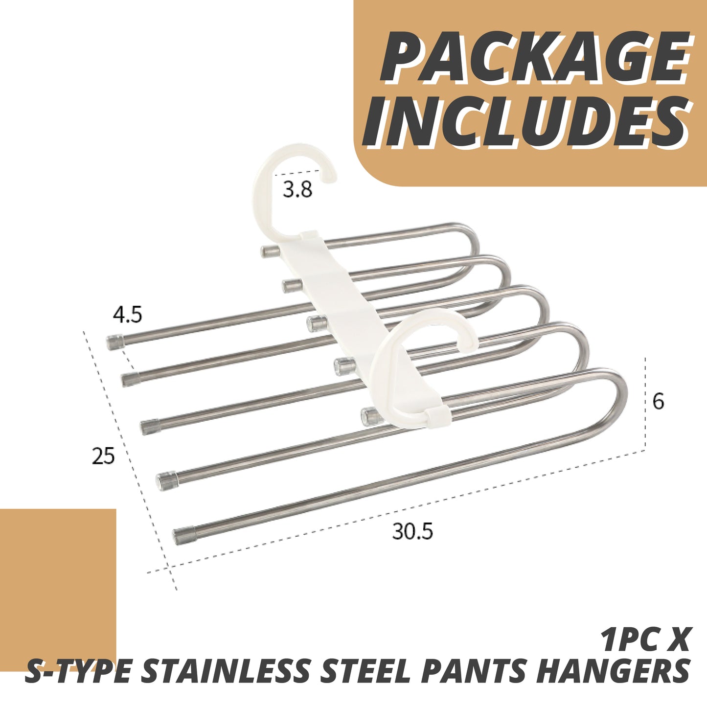 S-Type Stainless Steel Pants Hangers