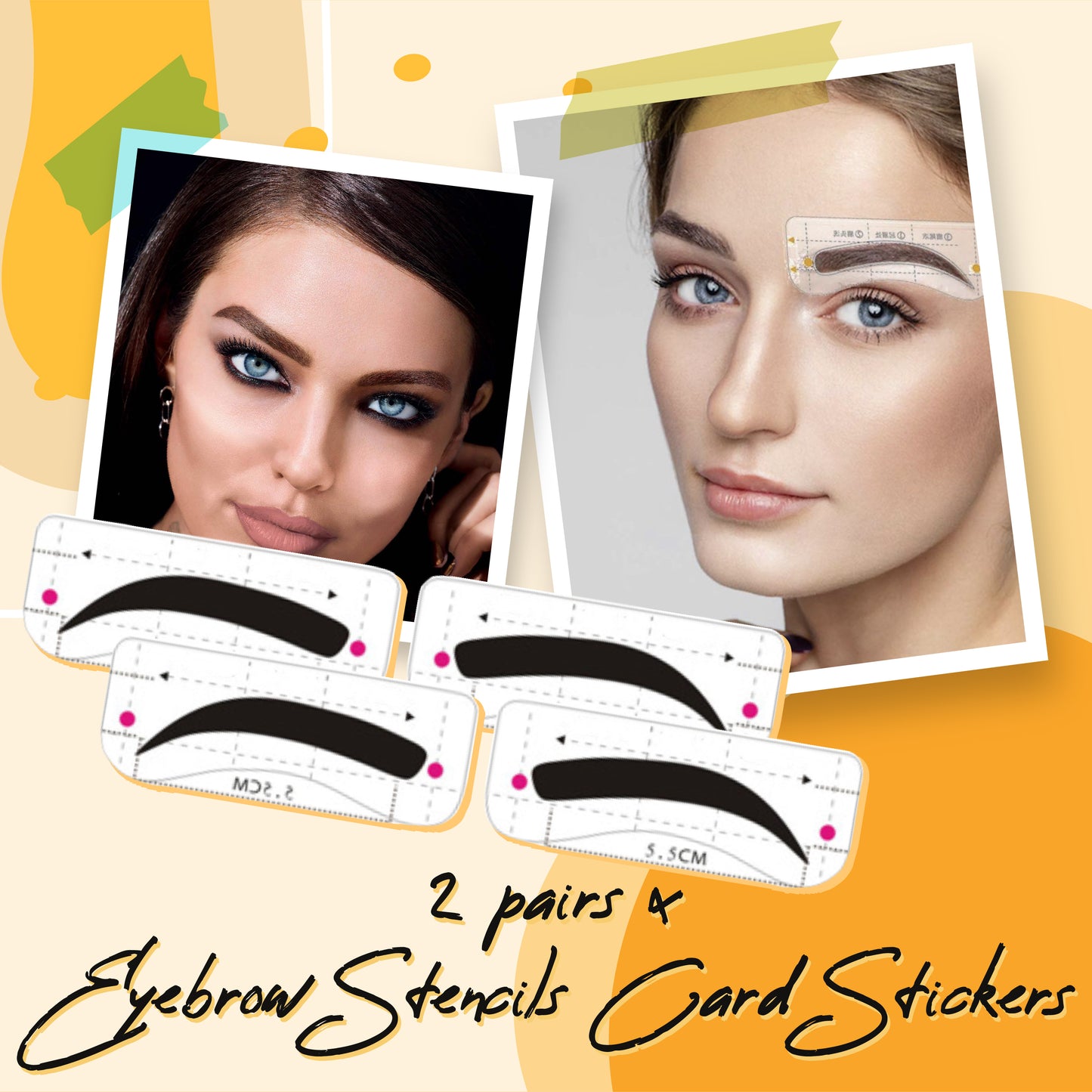 Eyebrow Stencils Card Stickers