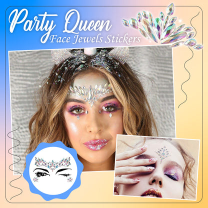Party Queen Face Jewels Stickers