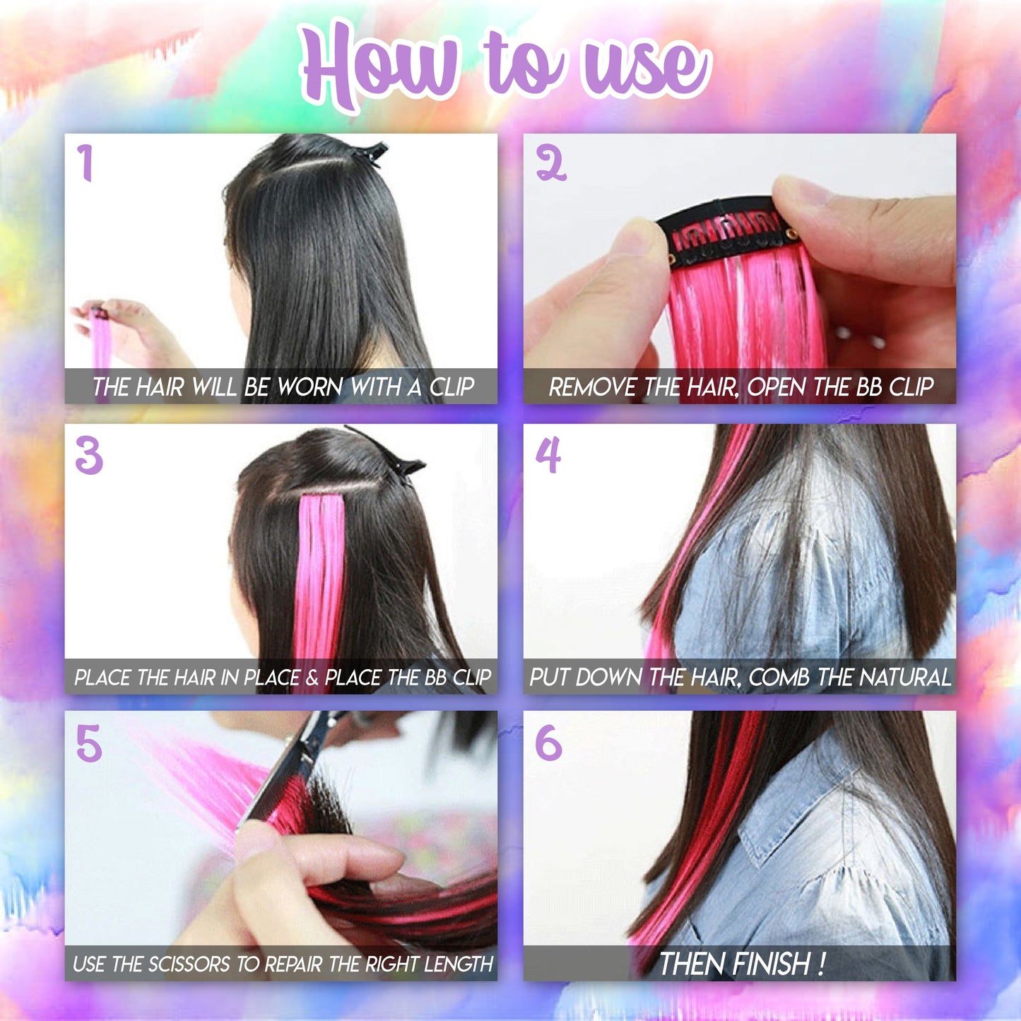 Mermaid Hair Clip-On Extension