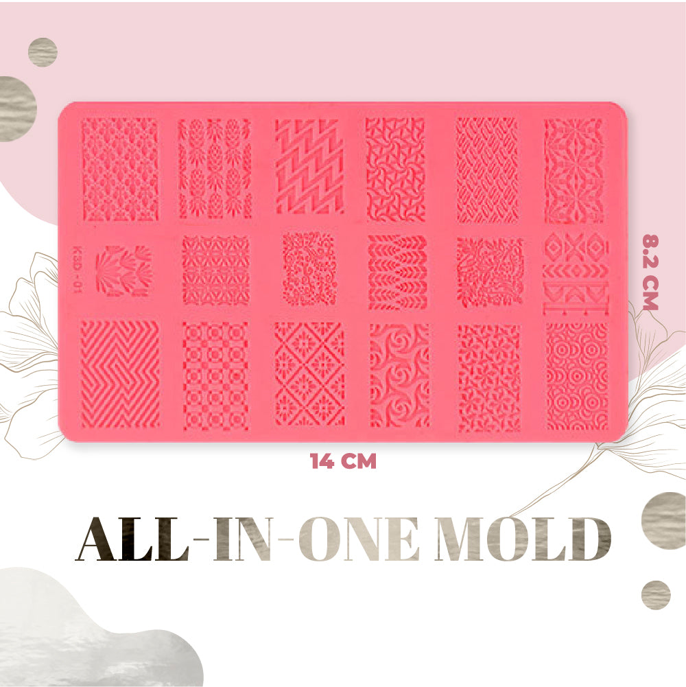4D Emboss Nail Art Mold Kit