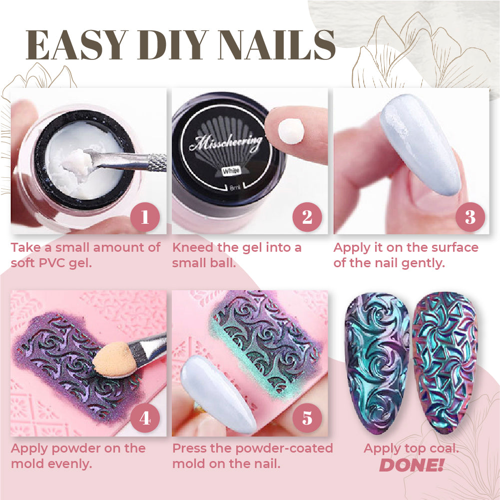 4D Emboss Nail Art Mold Kit