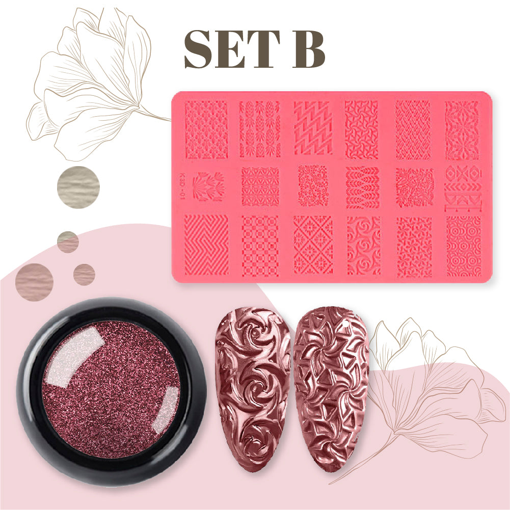 4D Emboss Nail Art Mold Kit