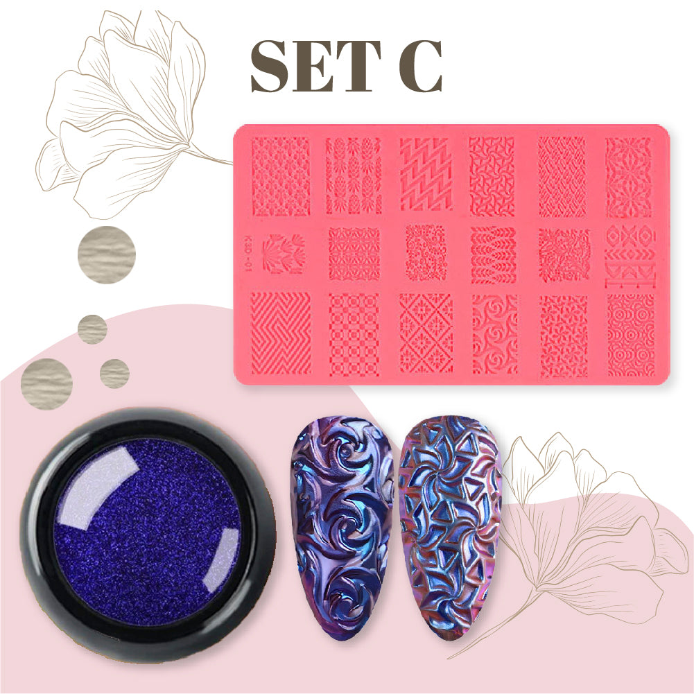 4D Emboss Nail Art Mold Kit