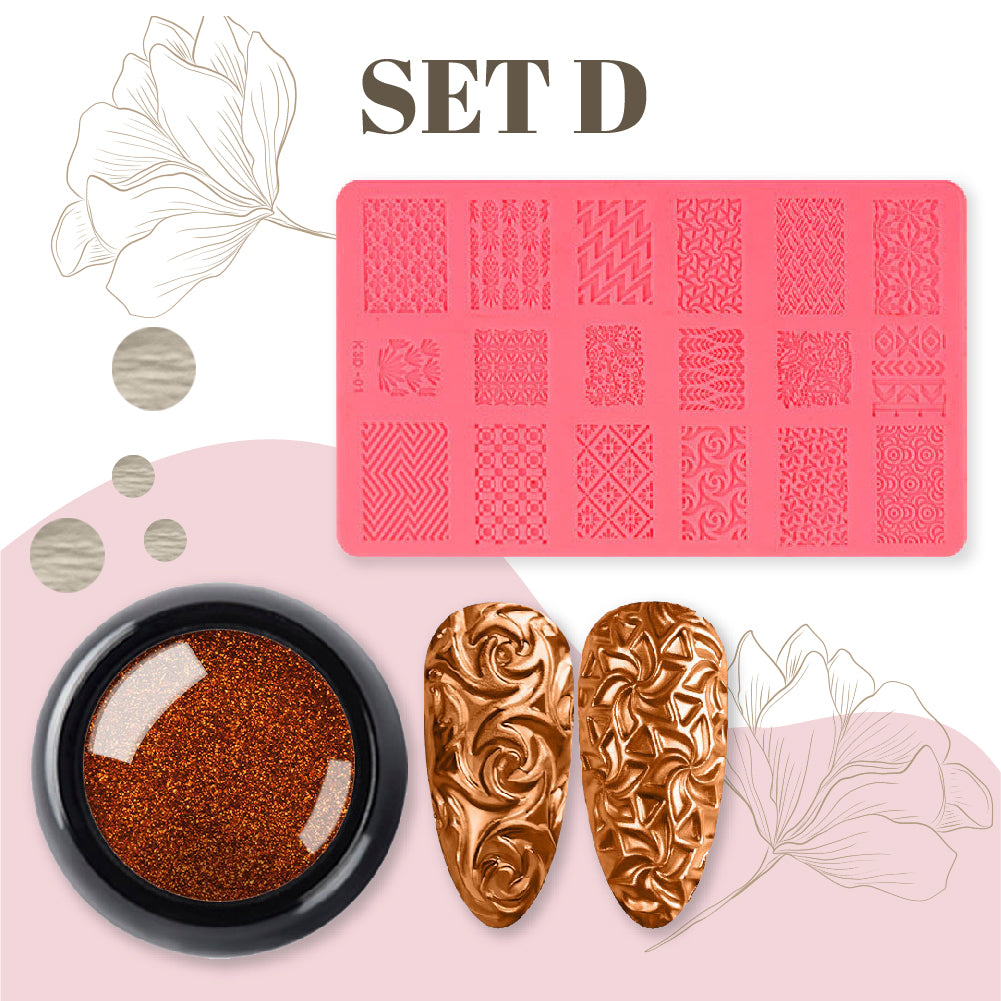 4D Emboss Nail Art Mold Kit