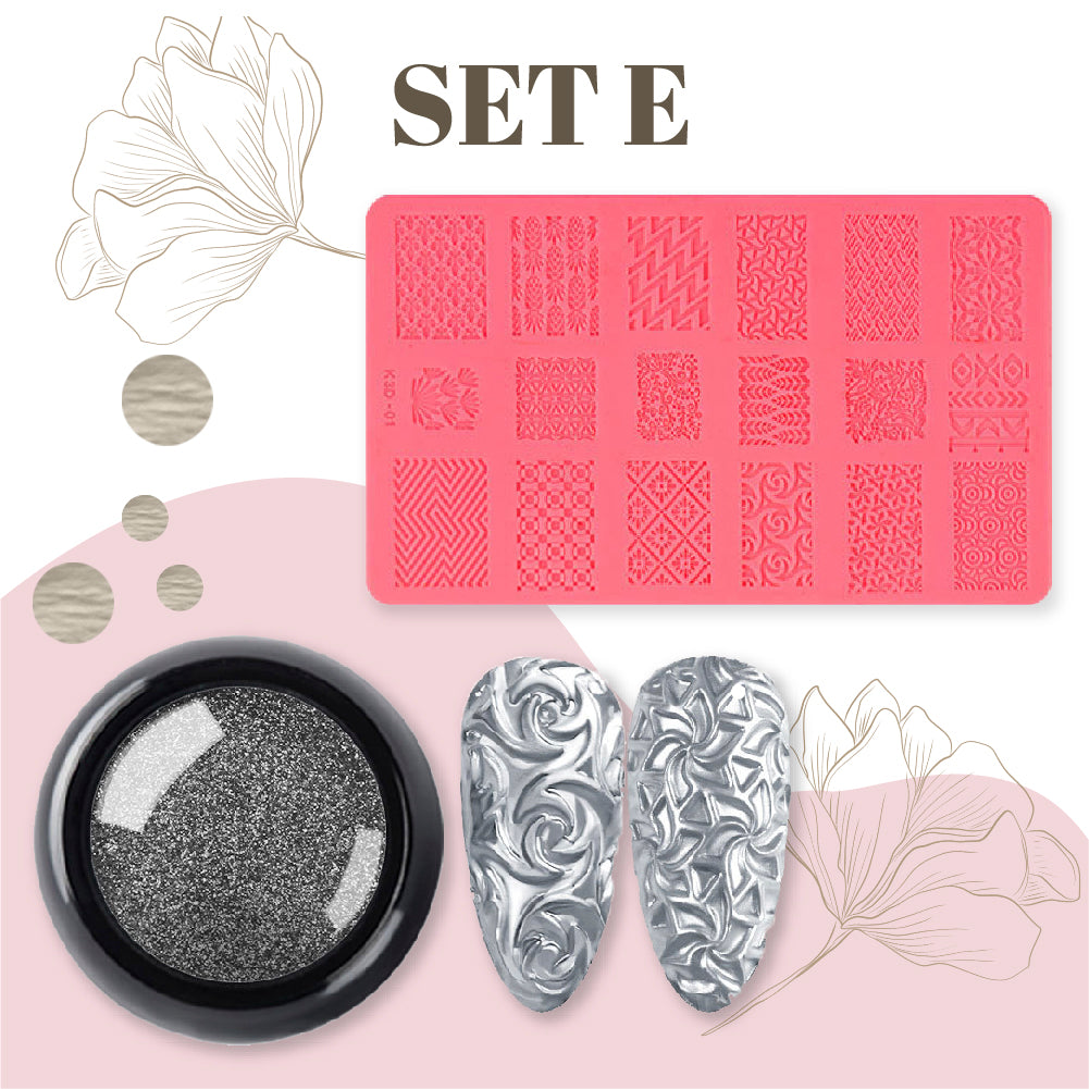 4D Emboss Nail Art Mold Kit