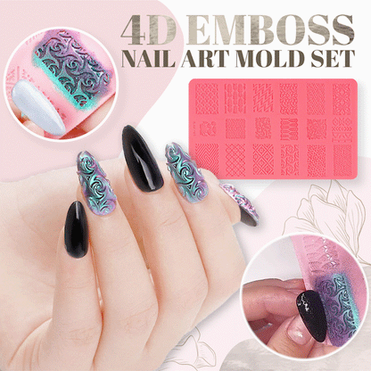 4D Emboss Nail Art Mold Kit