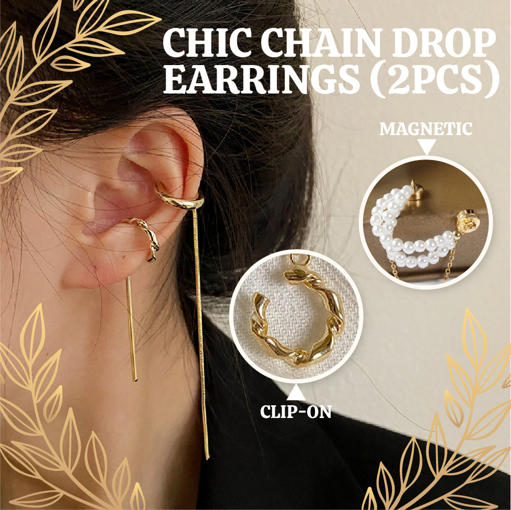 Chic Chain Drop Earrings (2pcs)