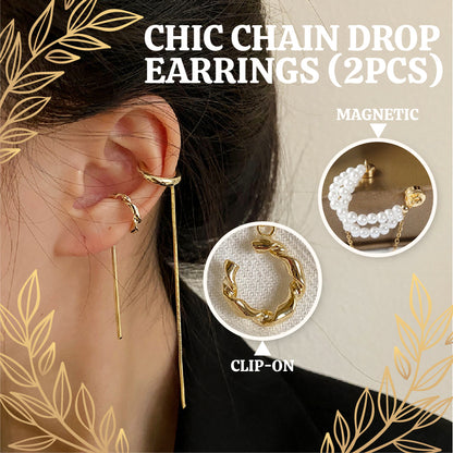 Chic Chain Drop Earrings (2pcs)