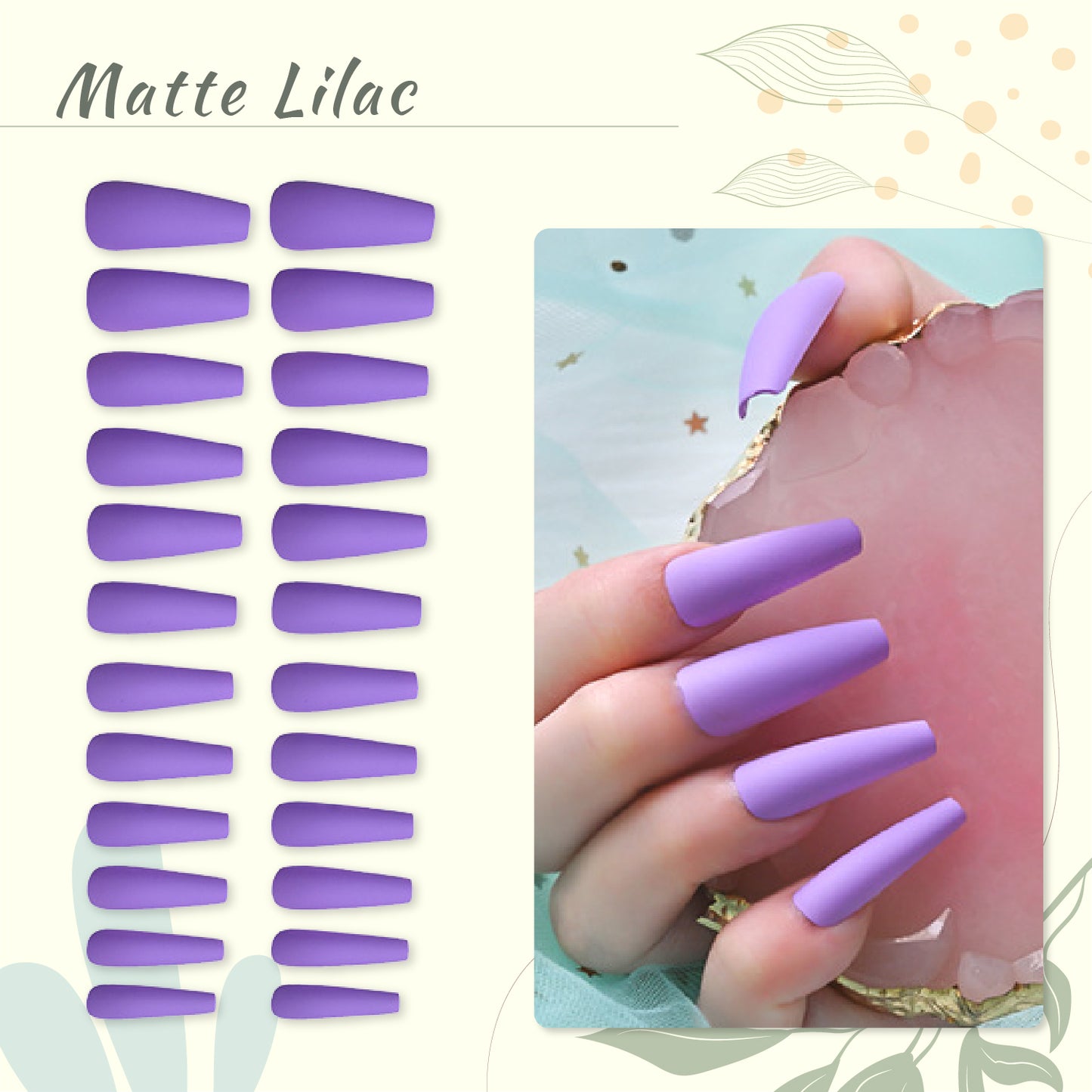 Press-On French Coffin Nails