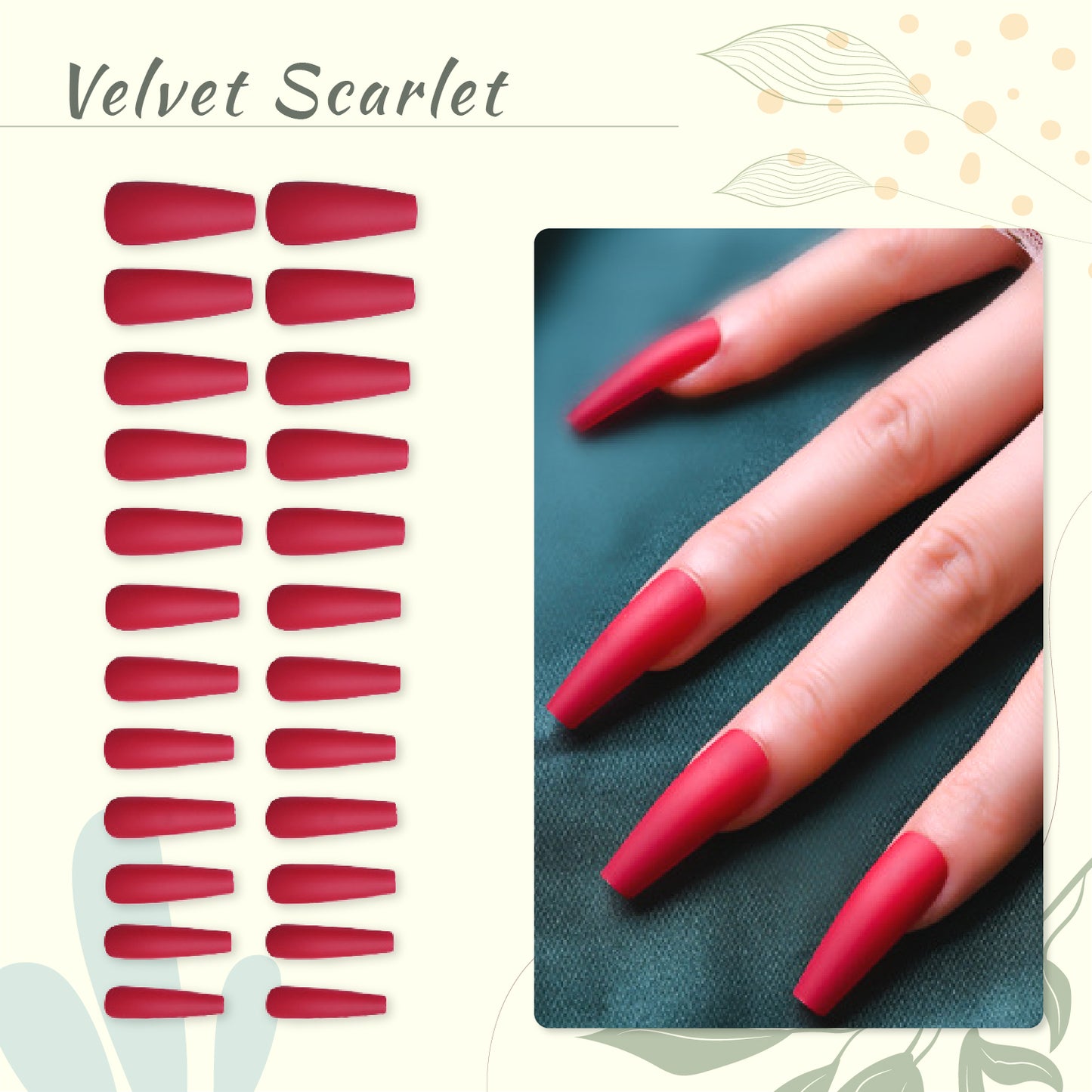 Press-On French Coffin Nails