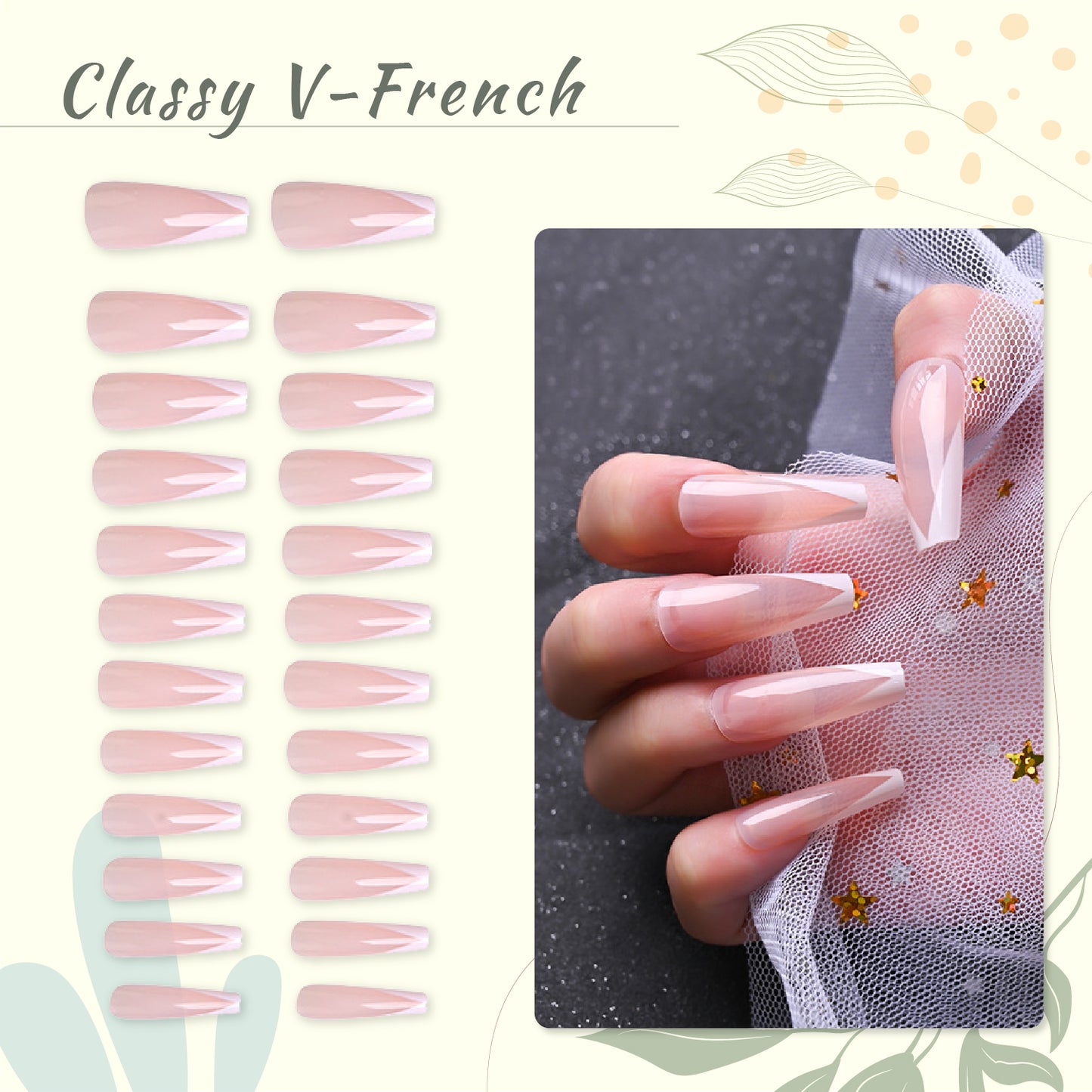 Press-On French Coffin Nails