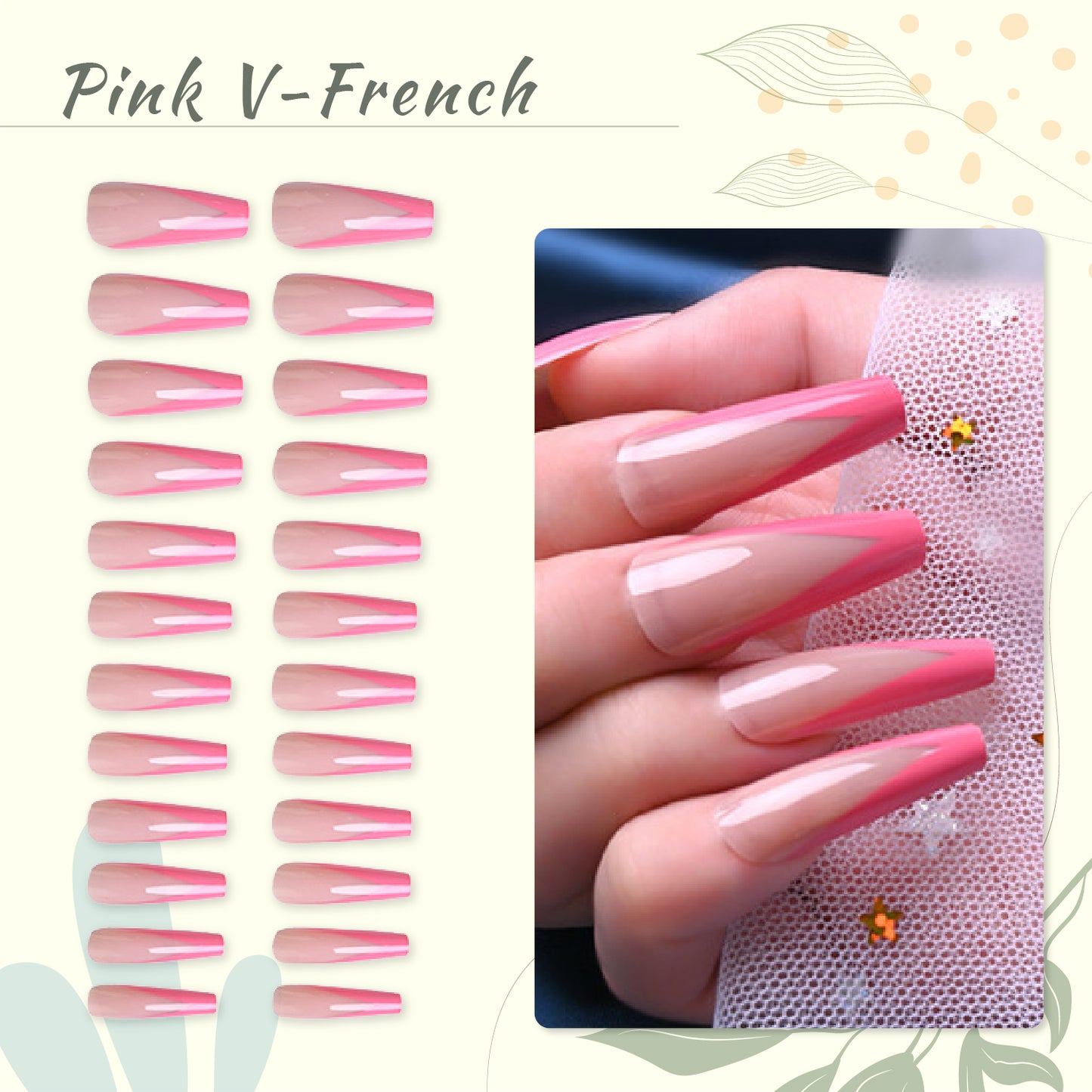 Press-On French Coffin Nails