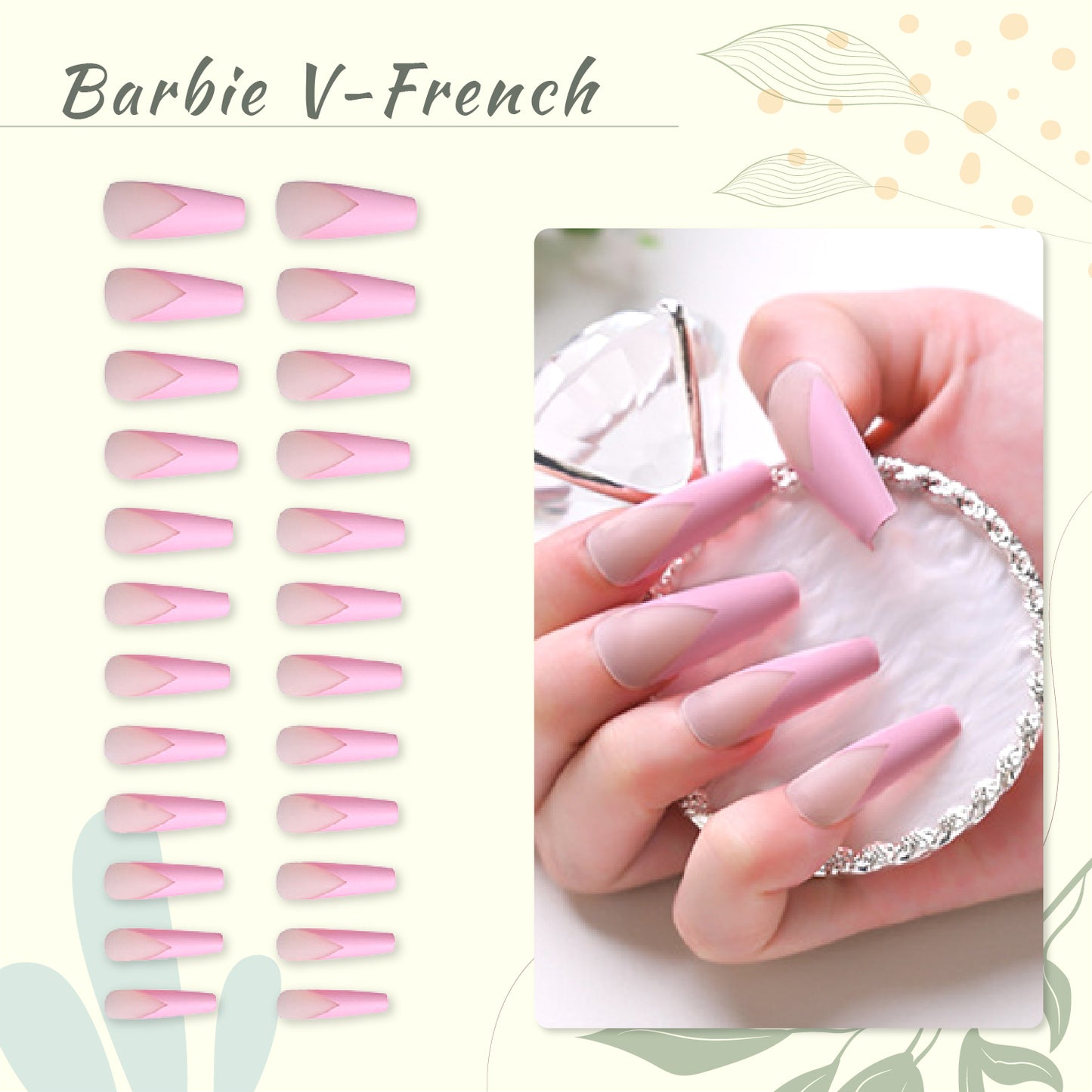 Press-On French Coffin Nails