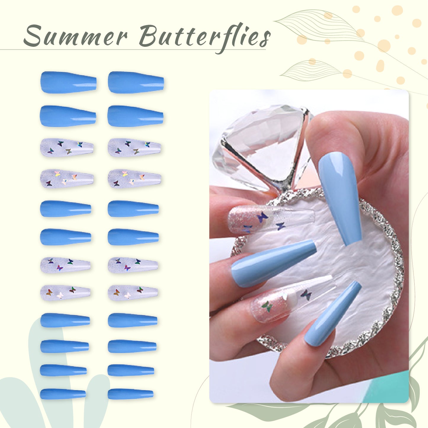 Press-On French Coffin Nails