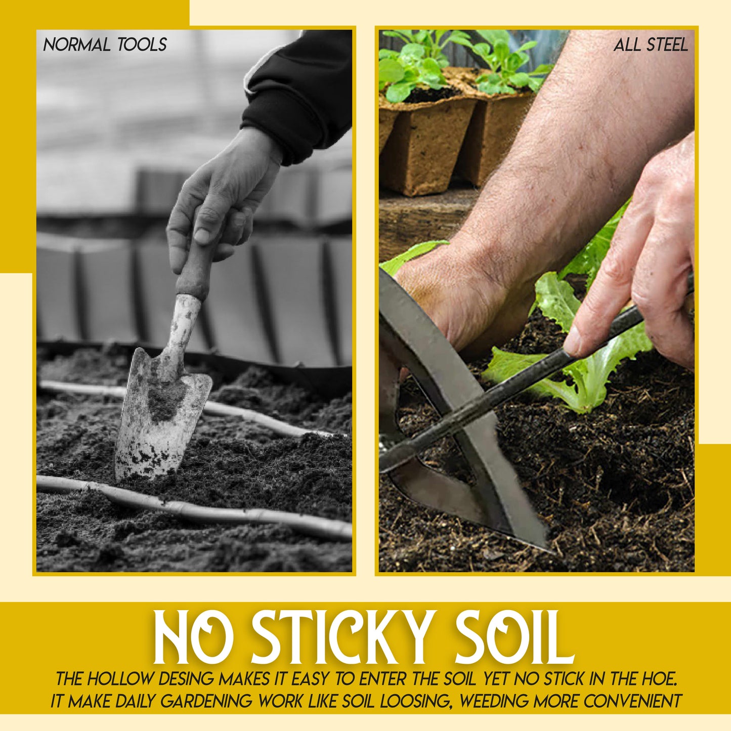 All-Steel Gardening Hollow Hoe