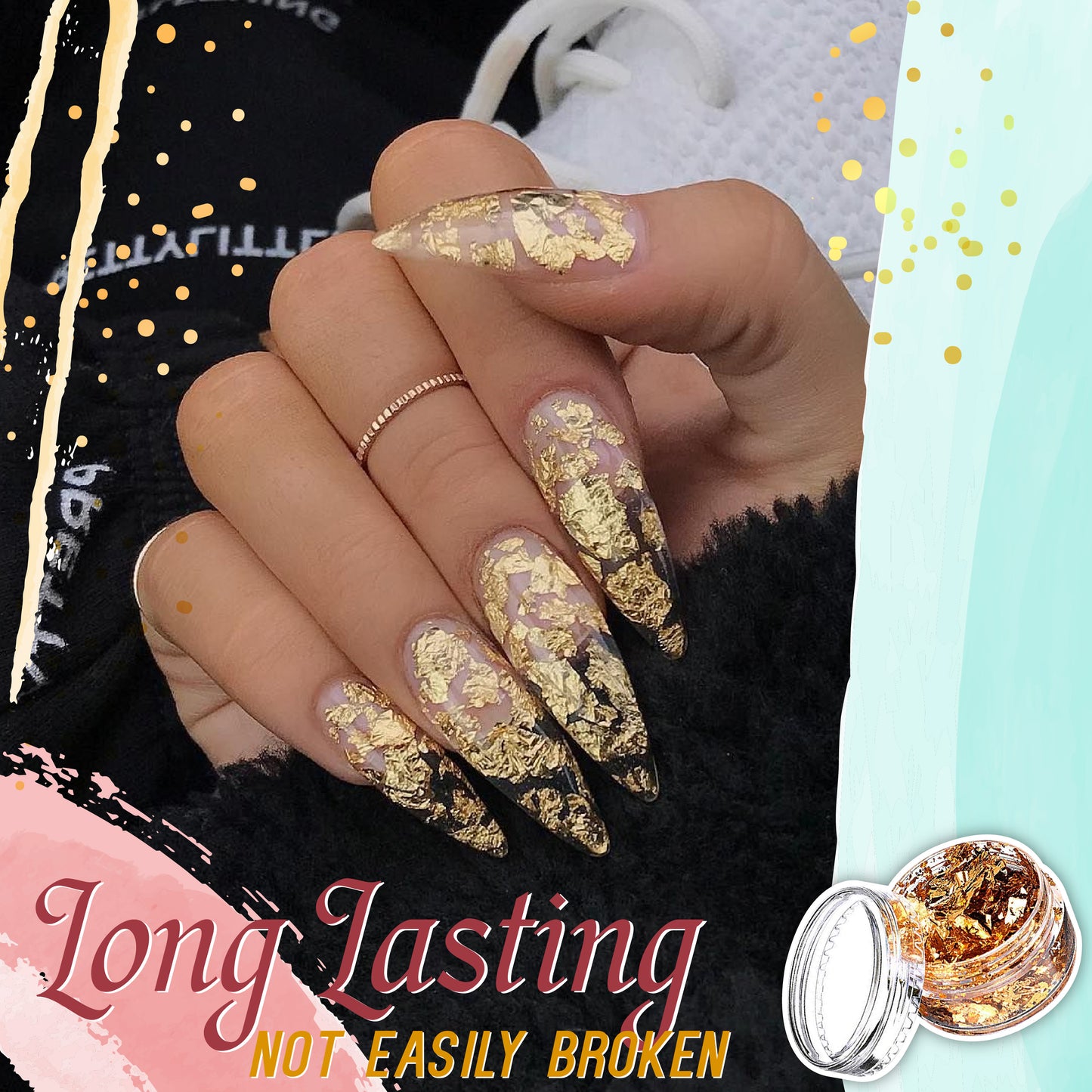 Bling Nail Gold Foil Flakes