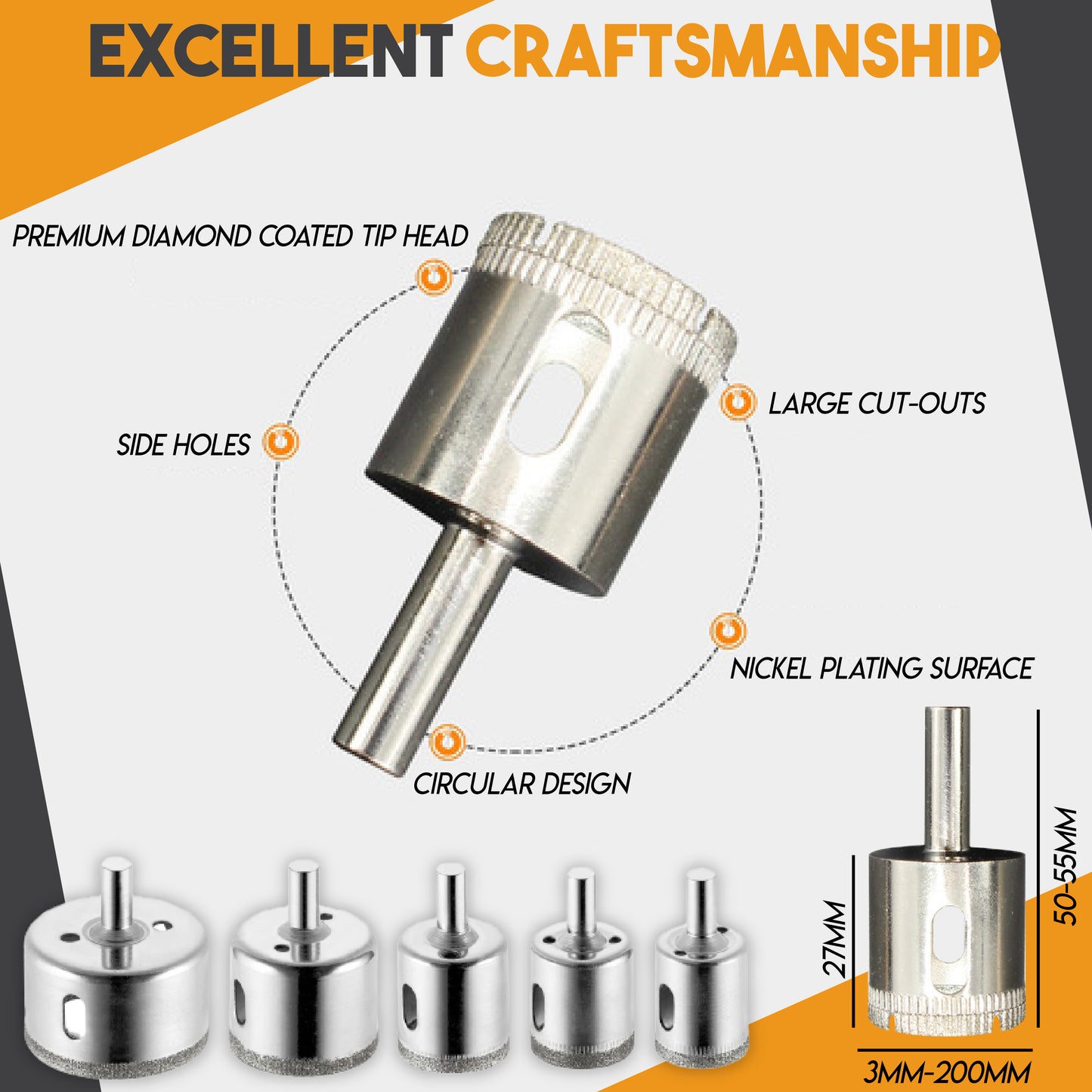 Diamond Drill Bit Pro Set (10pcs)