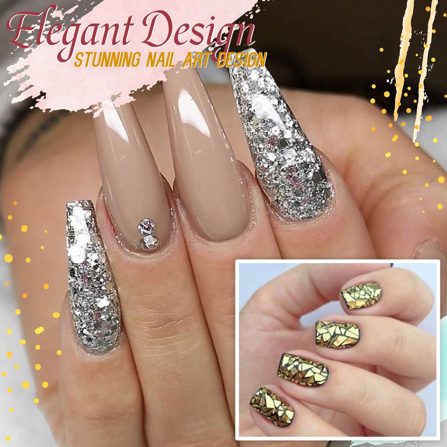 Bling Nail Gold Foil Flakes