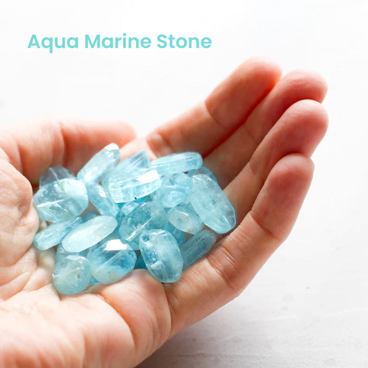 Deox'Tera Aquamarine Round-Stone Bangle