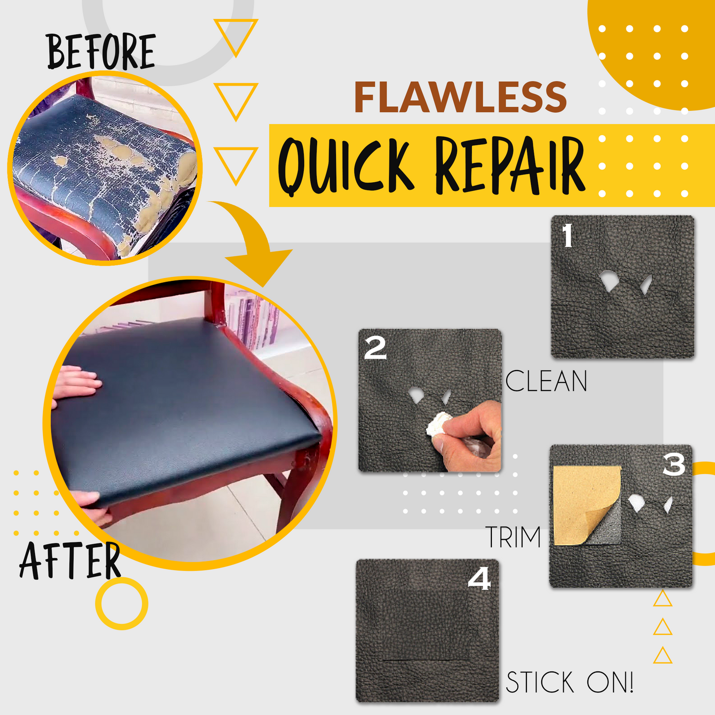 One-Step Leather Repair Patch