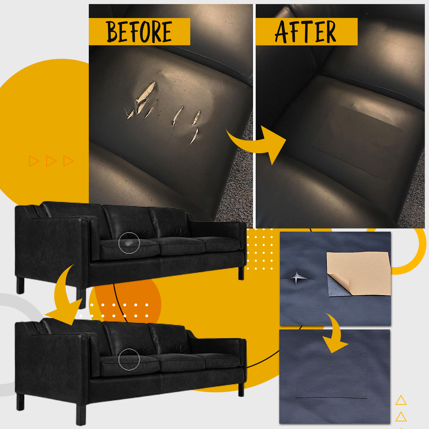 One-Step Leather Repair Patch