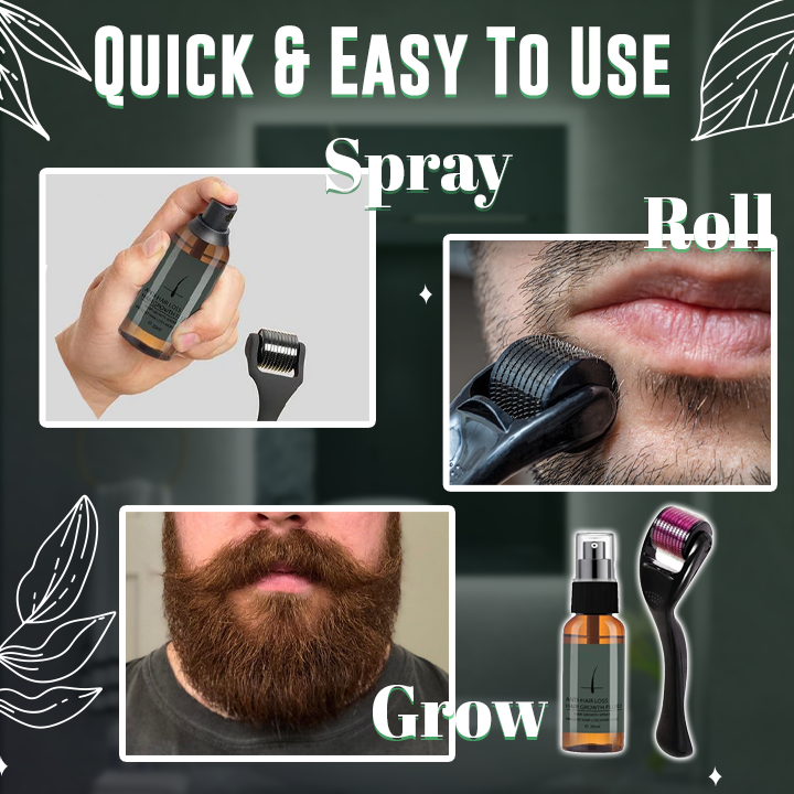 Natural Beard Growth Roller Kit