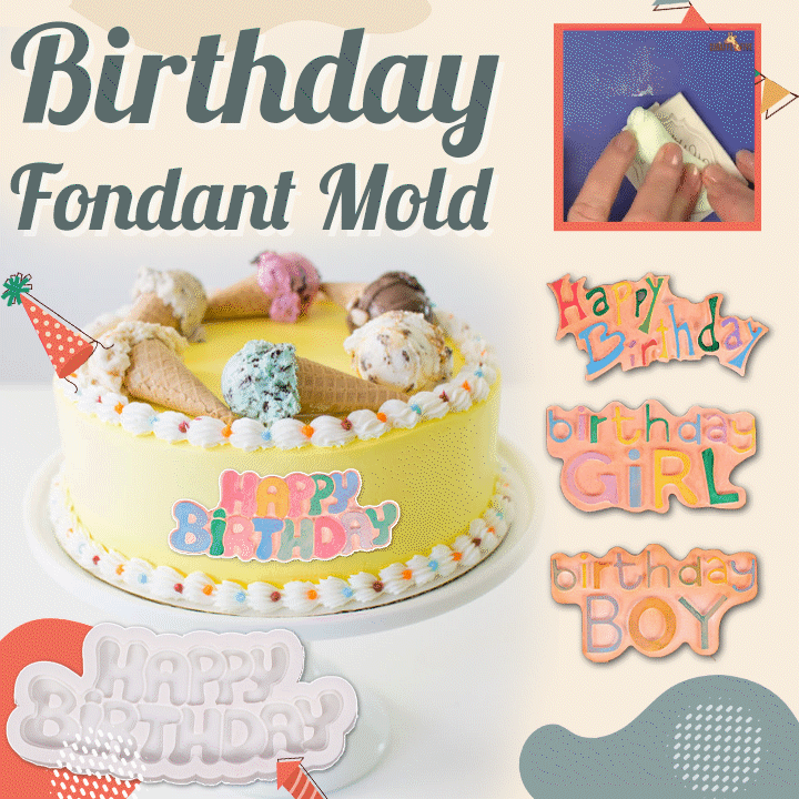 Happy Birthday Fondant Mold