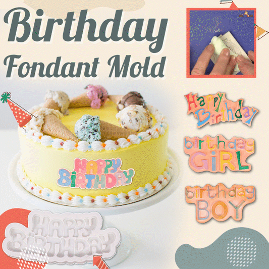 Happy Birthday Fondant Mold