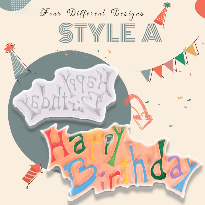 Happy Birthday Fondant Mold