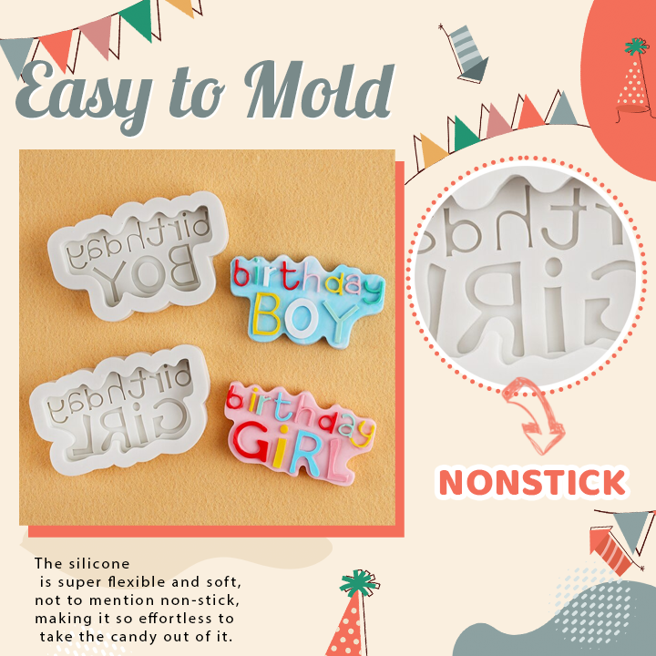Happy Birthday Fondant Mold