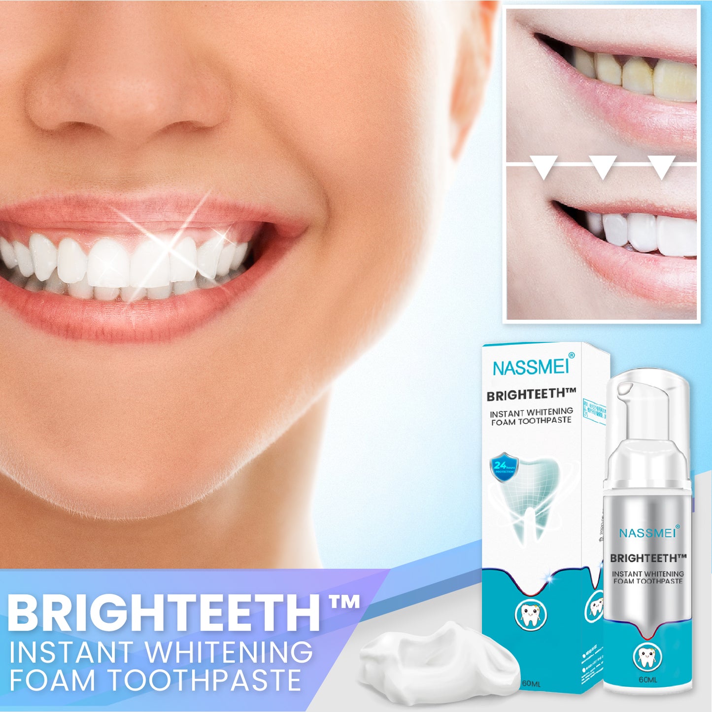 BrighTeeth™ Instant Whitening Foam Toothpaste