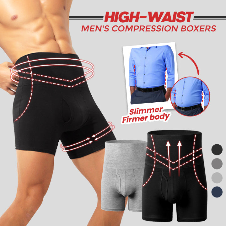 High-Waist Men's Compression Boxers