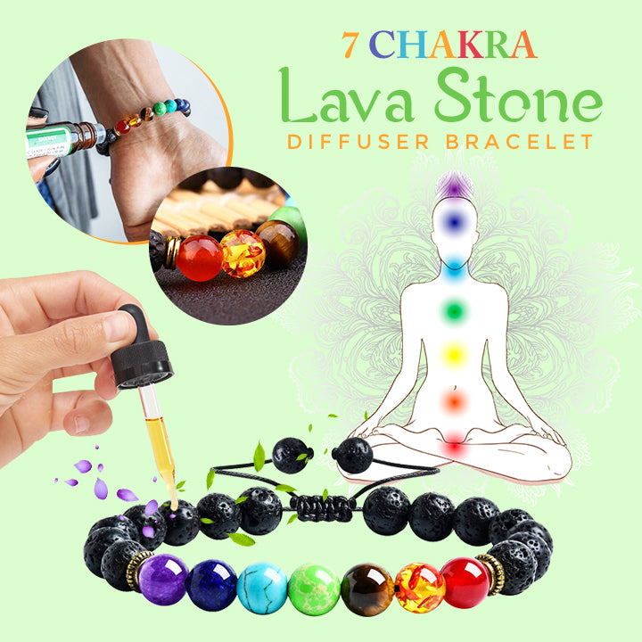 7 Chakra Lava Stone Diffuser Bracelet