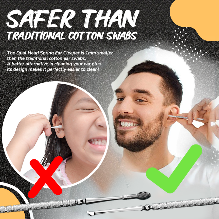 Dual-Head Spring Earwax Remover