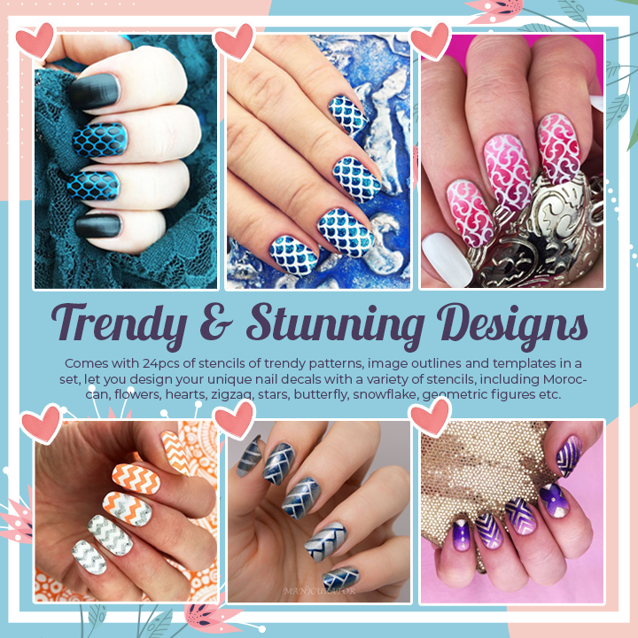 Fancy Nail Art Stencils