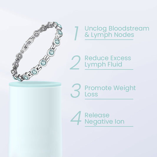Deox'Tera Aquamarine Round-Stone Bangle