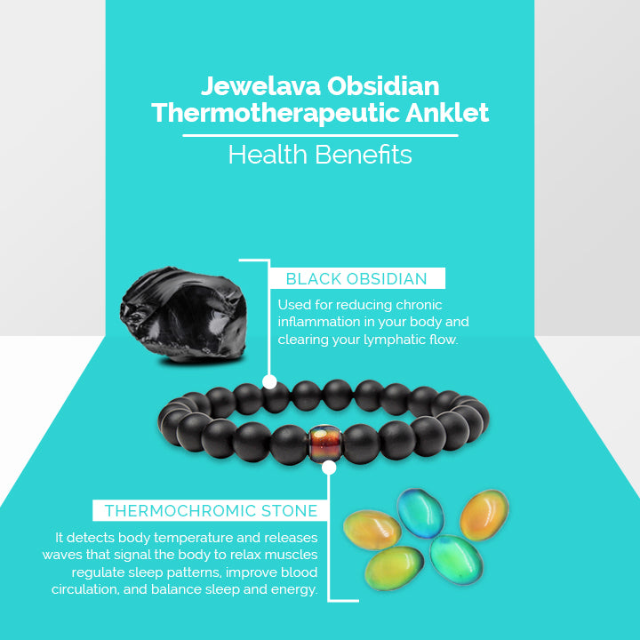 Jewelava Obsidian Thermotherapeutic Anklet