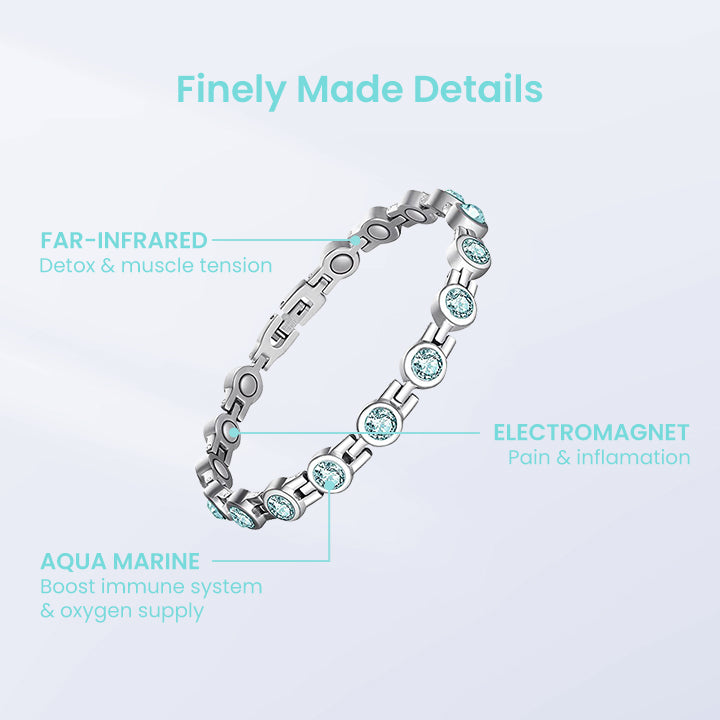 Deox'Tera Aquamarine Round-Stone Bangle