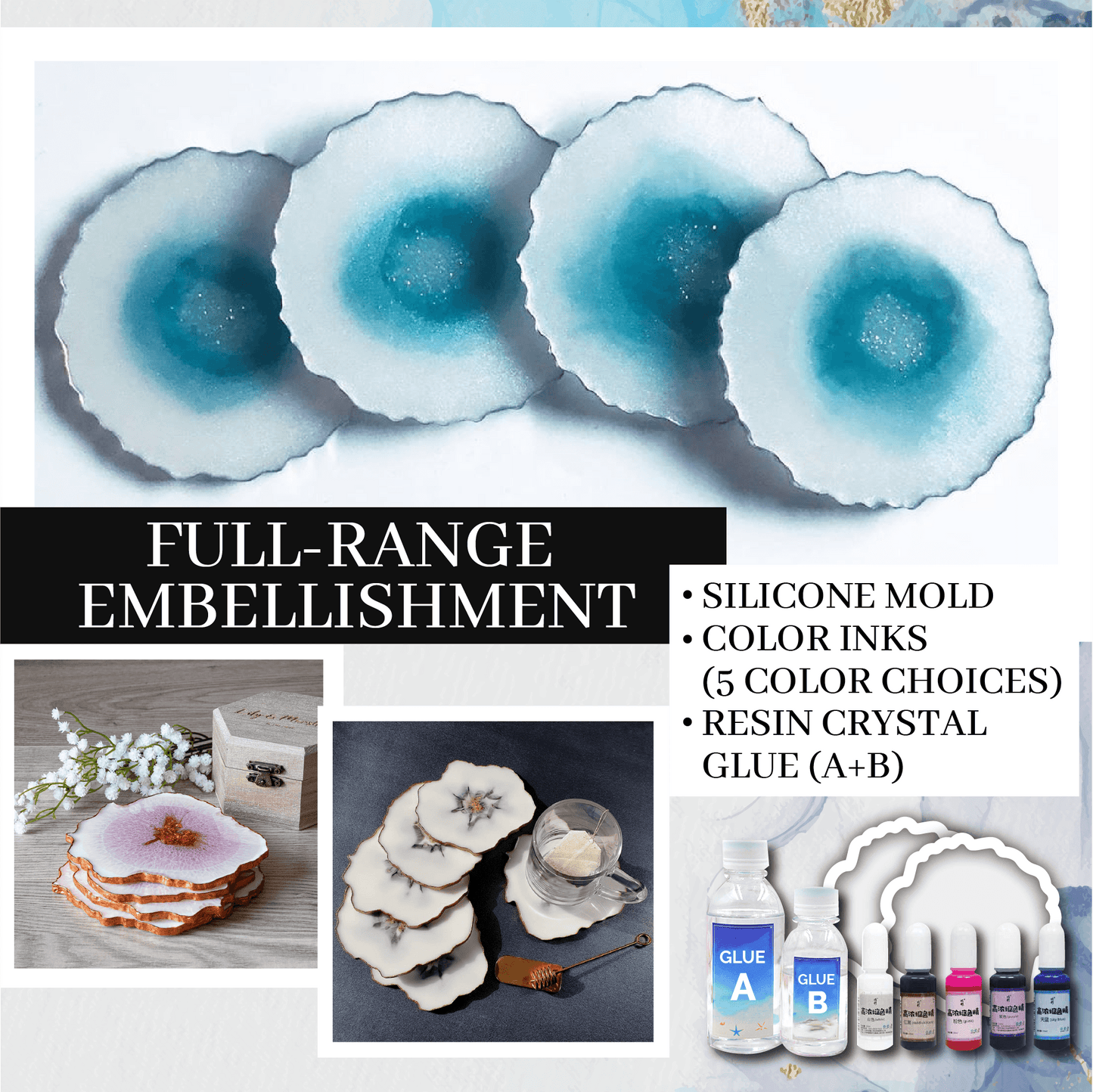 DIY Crystal Resin Coaster Kit