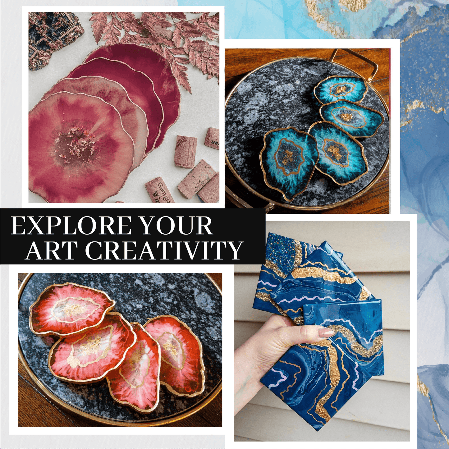 DIY Crystal Resin Coaster Kit