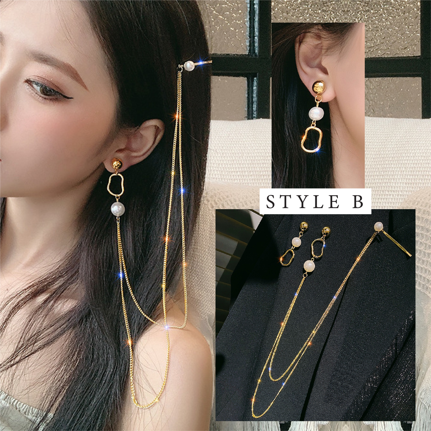 Sling Hairpin Earrings