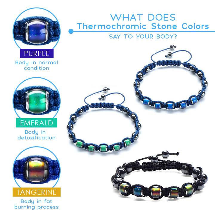 Vigorvi Thermochromic Bead Lymph Detox Bracelet