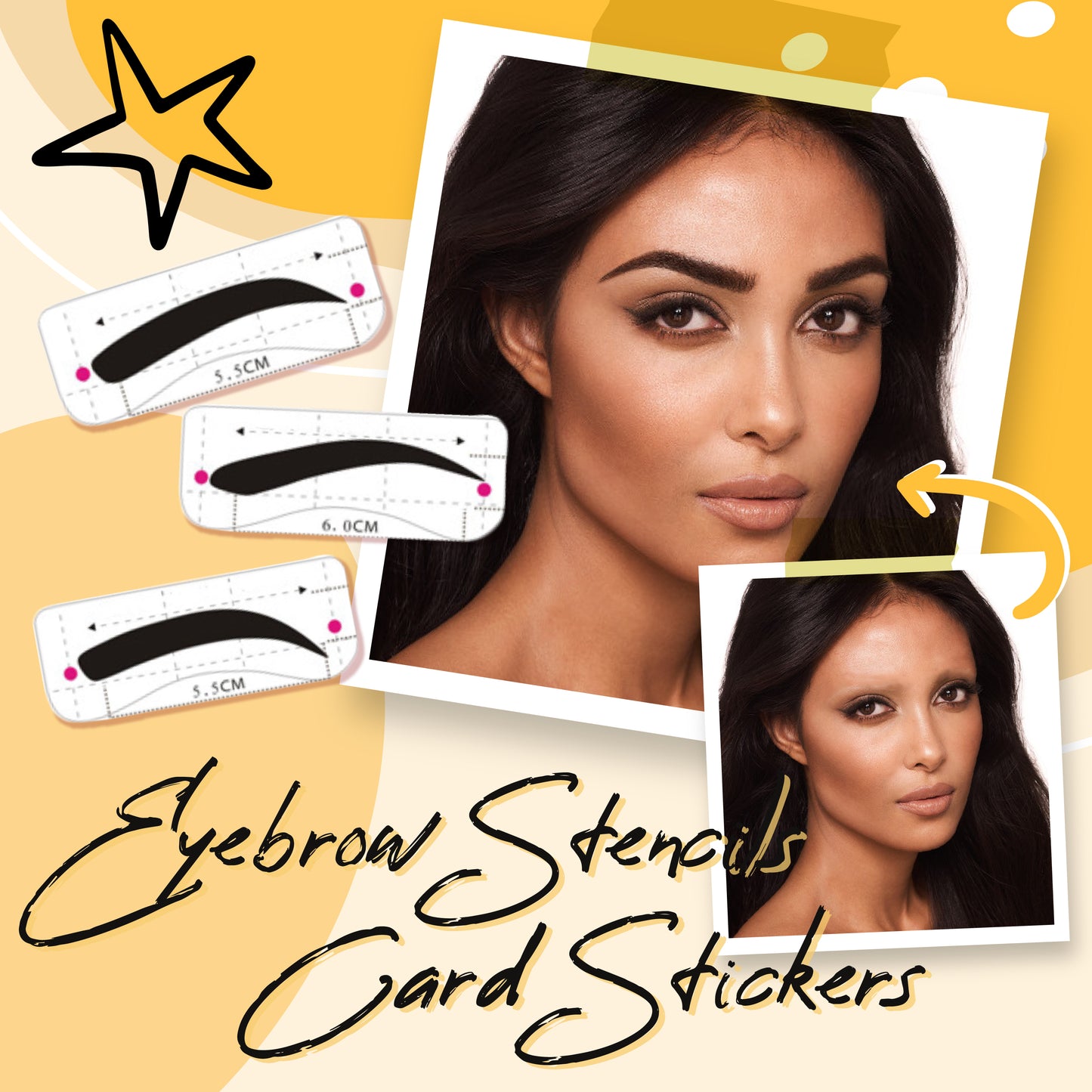 Eyebrow Stencils Card Stickers