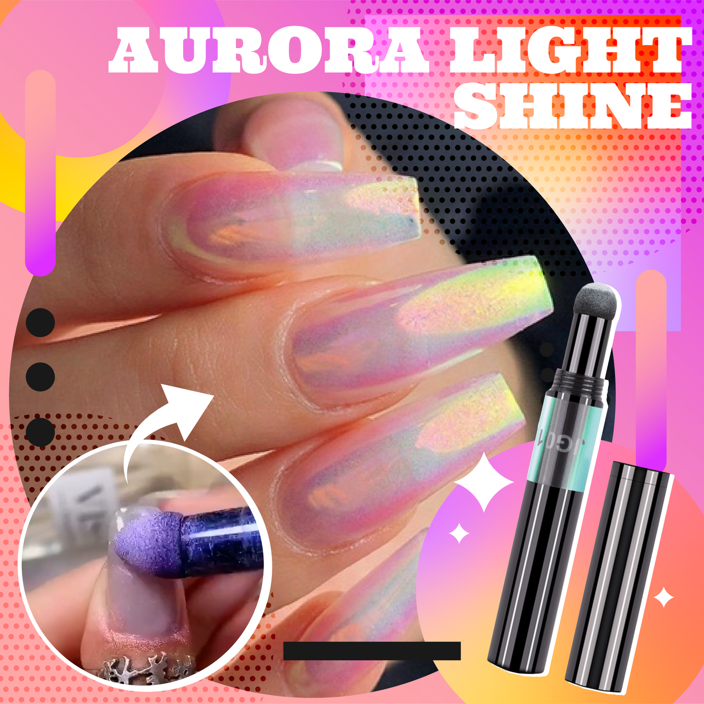 Instant Aurora Nail Powder Pen