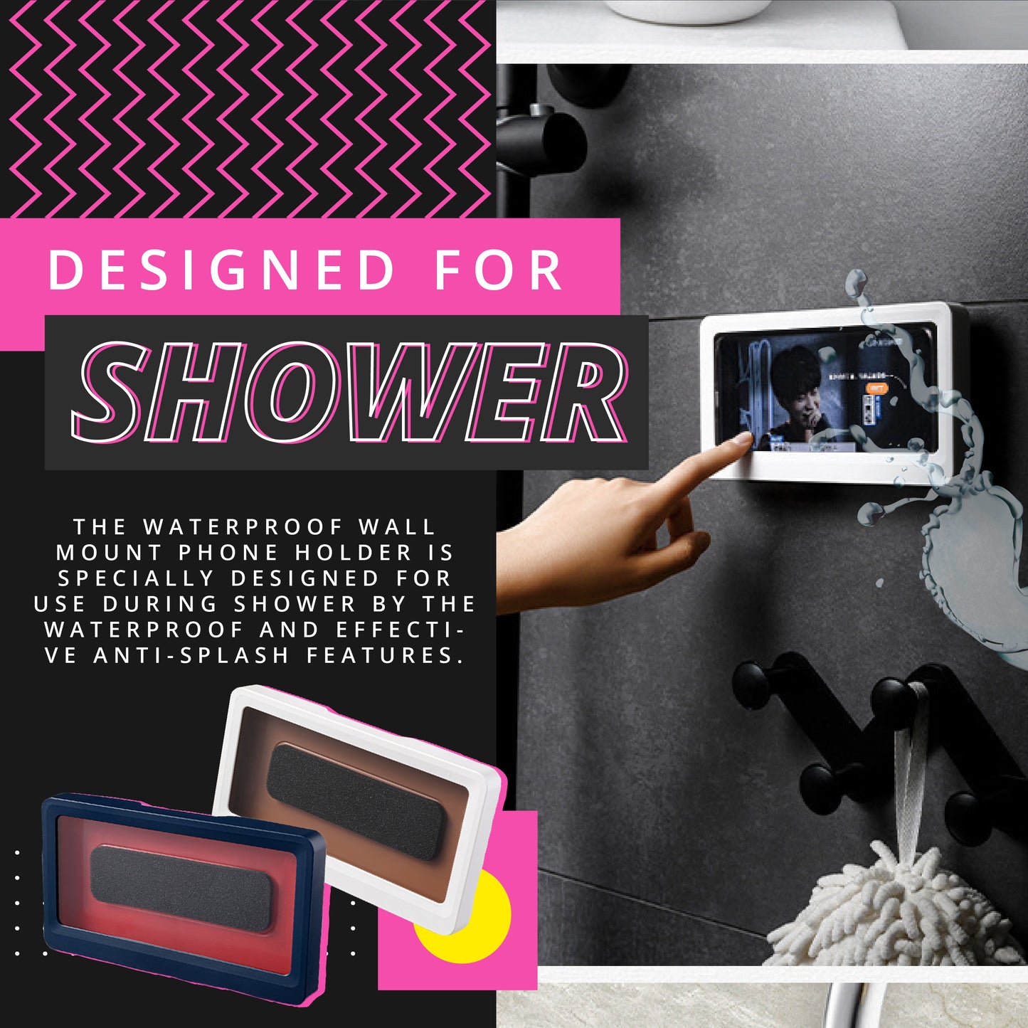 Waterproof Wall Mount Phone Holder