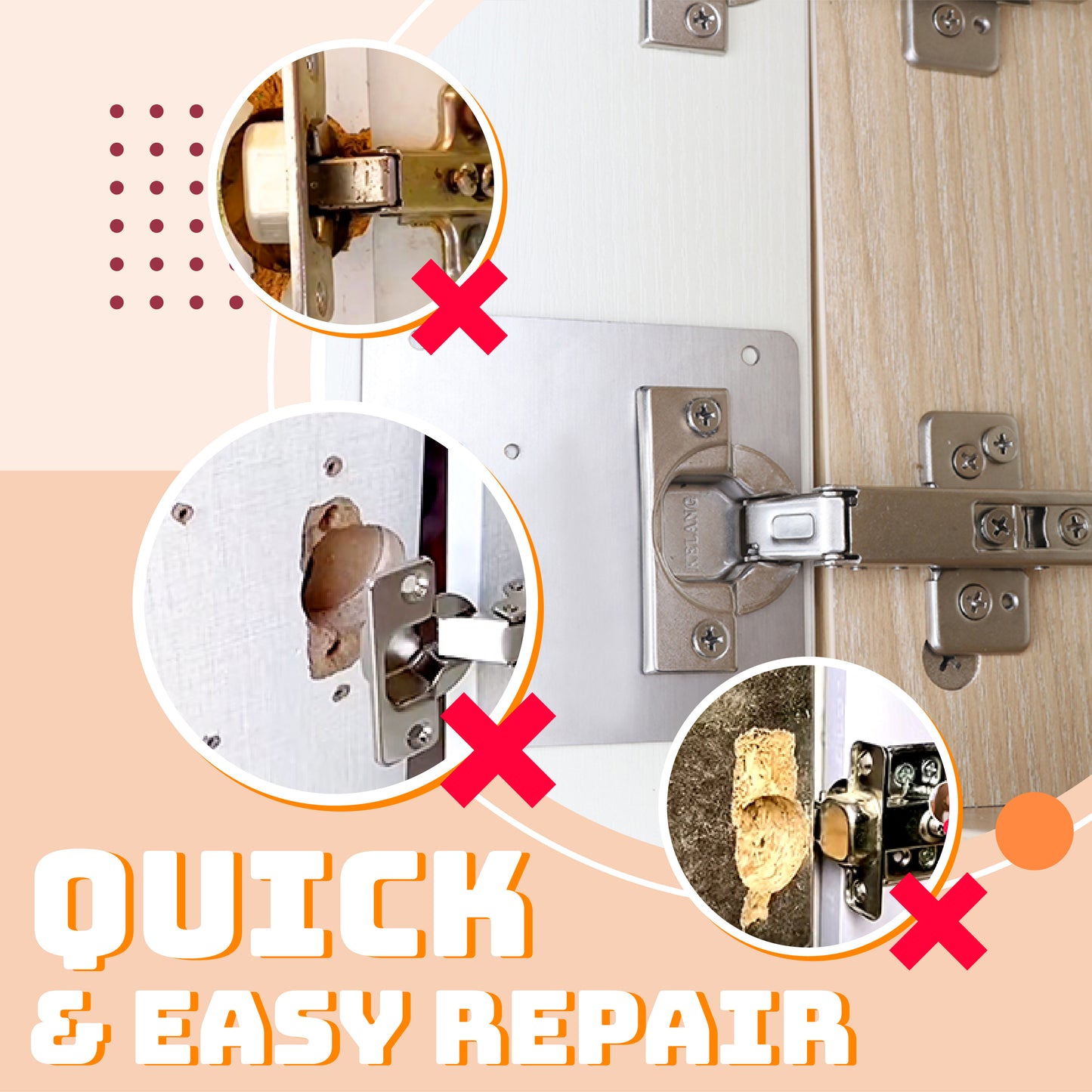 Cabinet Hinge Repair Plate
