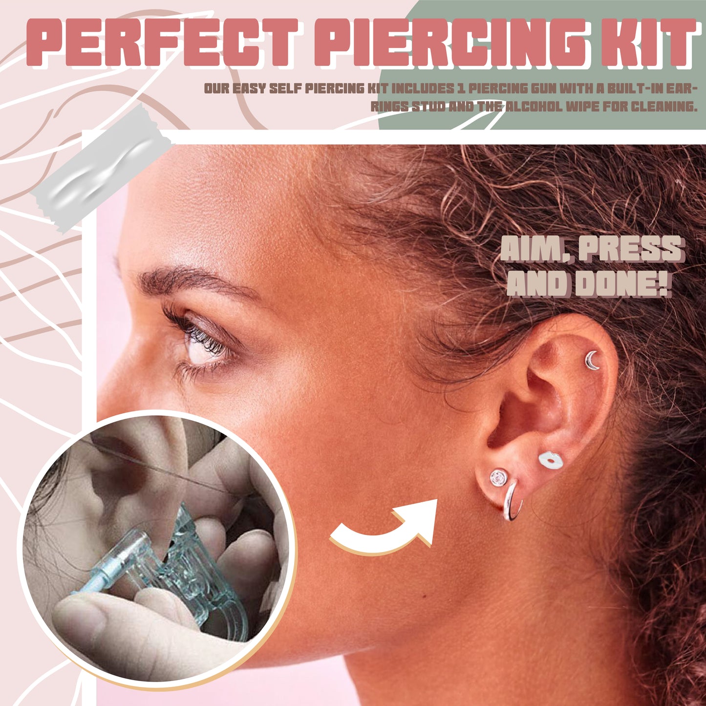 Birthstone Self Piercing Kit
